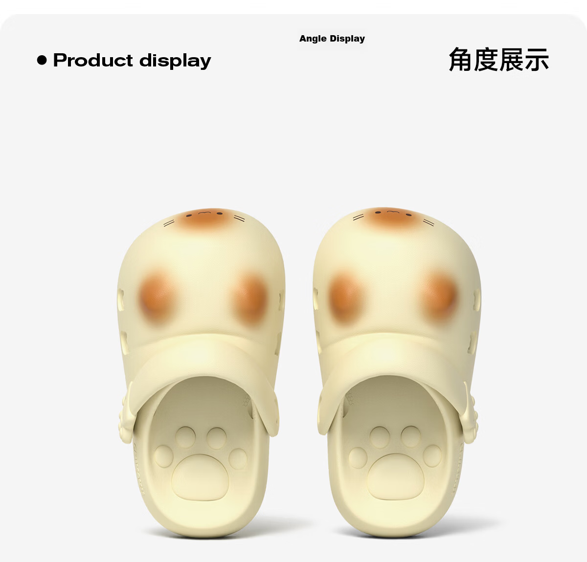 Chikoku Cute Cat Paw Clog Shoes for Women New Thick Sole Birkenstock Style Slip-On Anti-Slip EVA Sandals 39