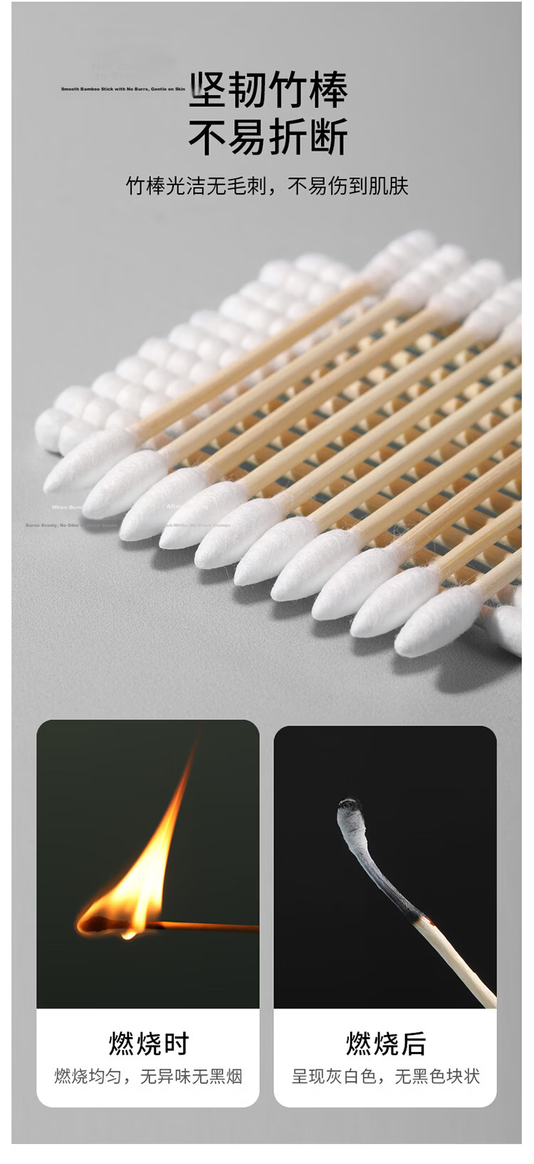 Maryya Cotton Swabs Ear Cleaning 500pcs Boxed Pointed Threaded Makeup Dual-Ended Adult Disinfected Ear Pick Cotton Sticks 6