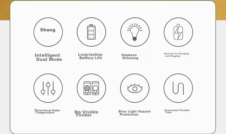 BULL A-Grade Illumination ML-D005A Dual-Use Plug-In Stepless Dimming Dormitory Household Clip-On Desk Lamp, White, 4000K 2
