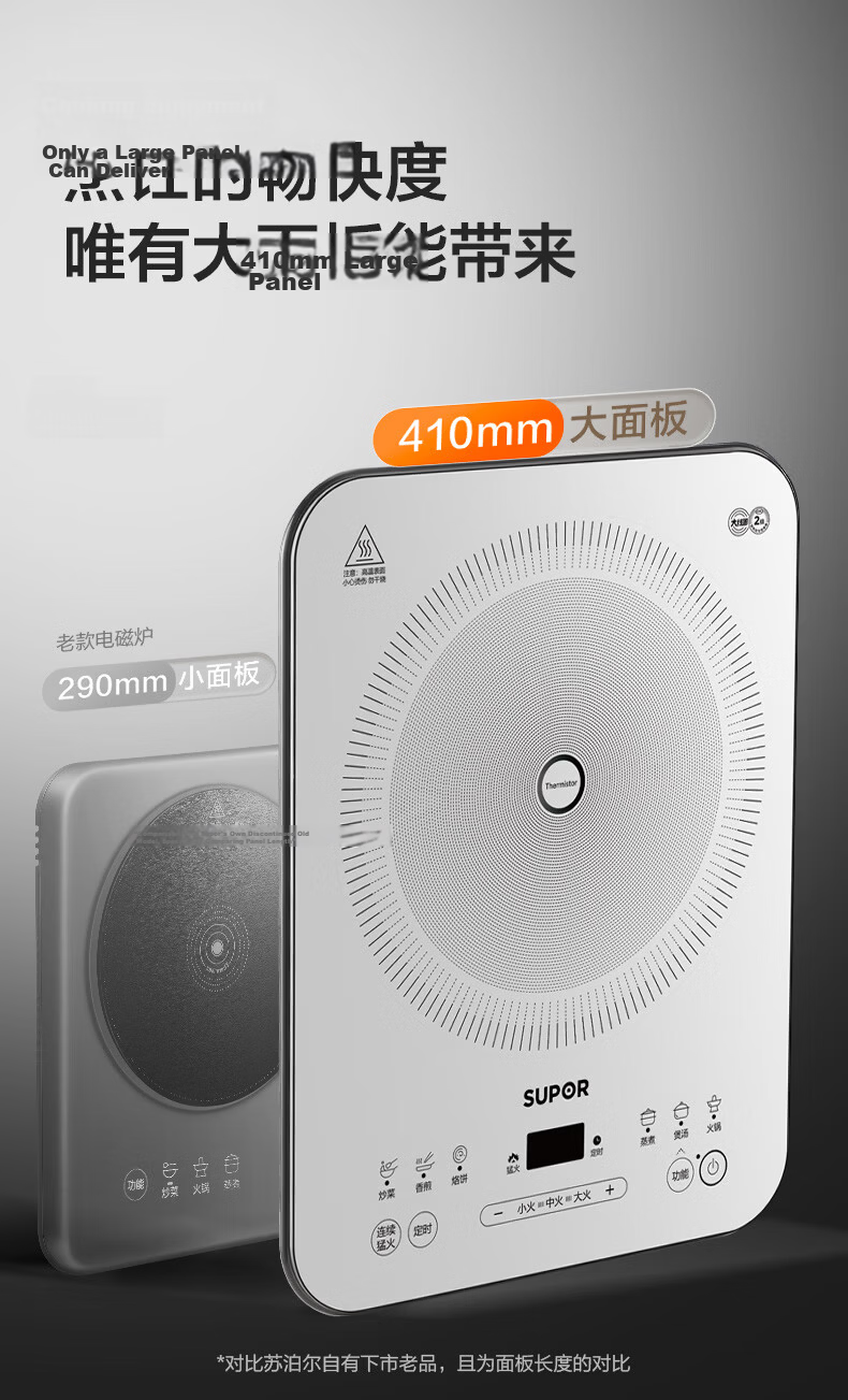 SUPOR Coco Household Induction Cooker Ceramic Stove New Small Electromagnetic Stove Hot Pot High-Power Intense Heat Stir-Fry Cooking Mini Round Electric Cooker C21-IC807 8