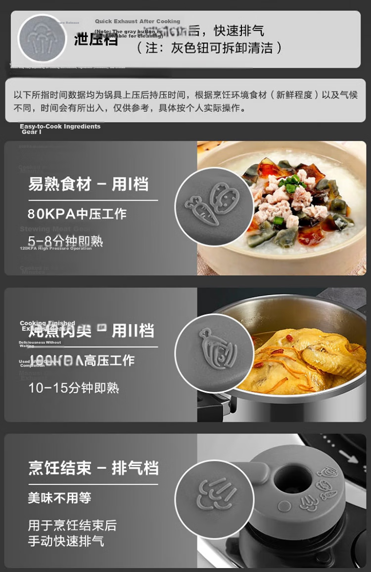 JD Jingzao Lucky Enamel Pressure Cooker 6.5L Gas and Induction Cooker Compatible Explosion-Proof Double Handle 22cm 13