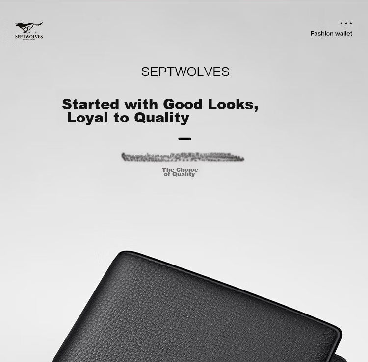 Seven Wolves Men's Genuine Leather Short Wallet Multifunctional Bill Holder ID Card Case 2026 New Birthday Gift for Boyfriend Husband 3