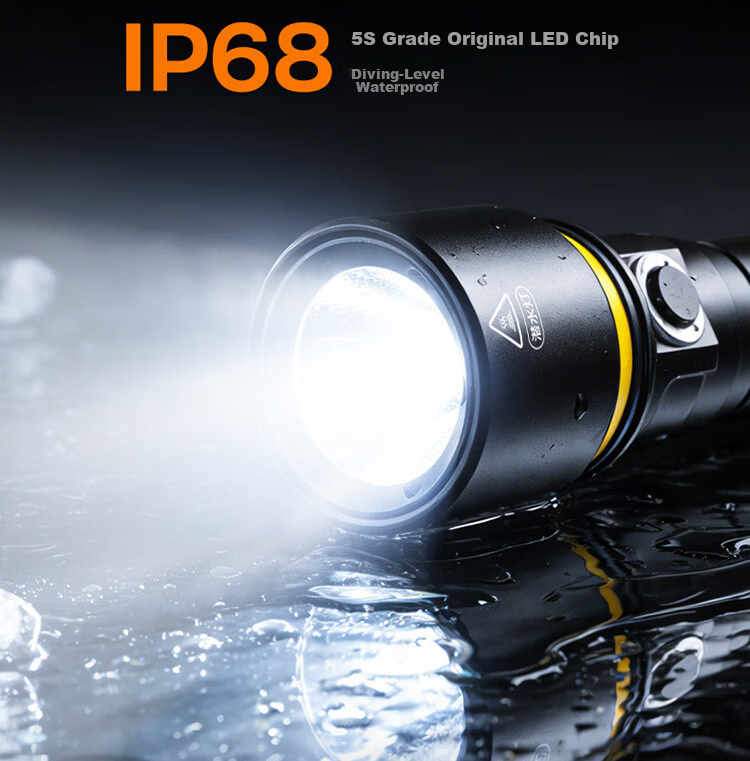 SupFire Professional Diving Flashlight High Brightness Waterproof Long Battery Life Outdoor Underwater Night Diving Sea Fishing Light 5