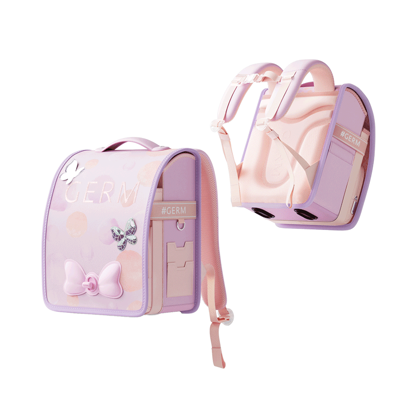 Germ Elementary School Backpack Ultra-Light Spine Protection Girls Children Grades 1-3 Large Capacity Anti-Drop Butterfly Paradise