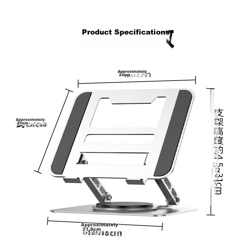Youhuoda Laptop Stand Holder Elevated Cooling Rack Gaming Metal Frame 360-Degree Rotatable Adjustable Height Stand 21