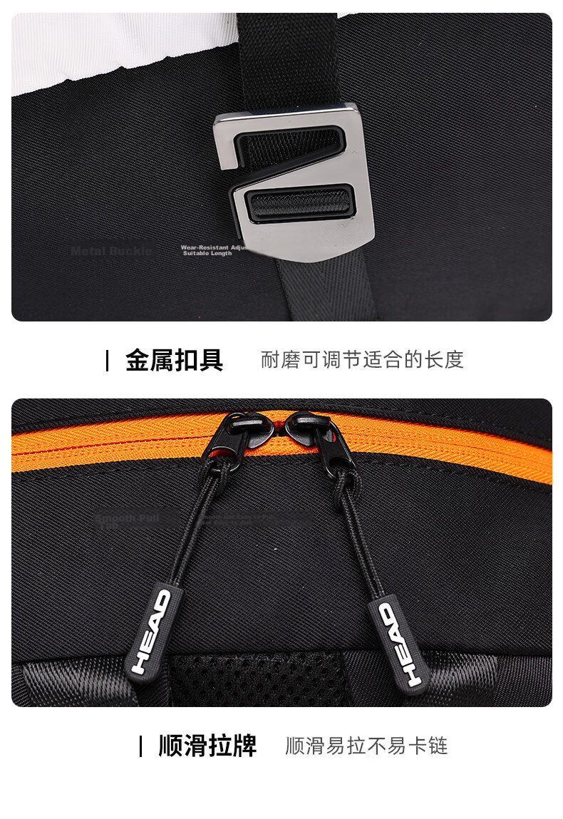 HEAD Multifunctional Sports Racket Bag Large Capacity Backpack Professional Badminton Racket Double Shoulder Bag for Men and Women 20