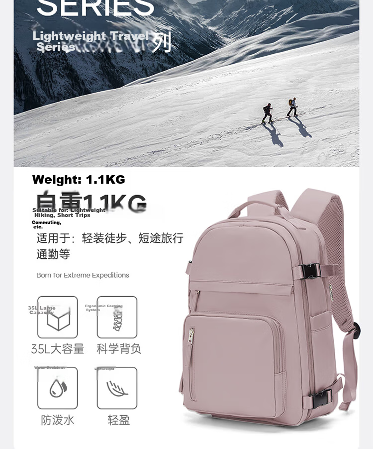 Landcase Backpack, Travel Bag for Women, Large Capacity Business Trip And Travel Bag, Luggage Bag for Men, Laptop Bag, 1548 Black 7