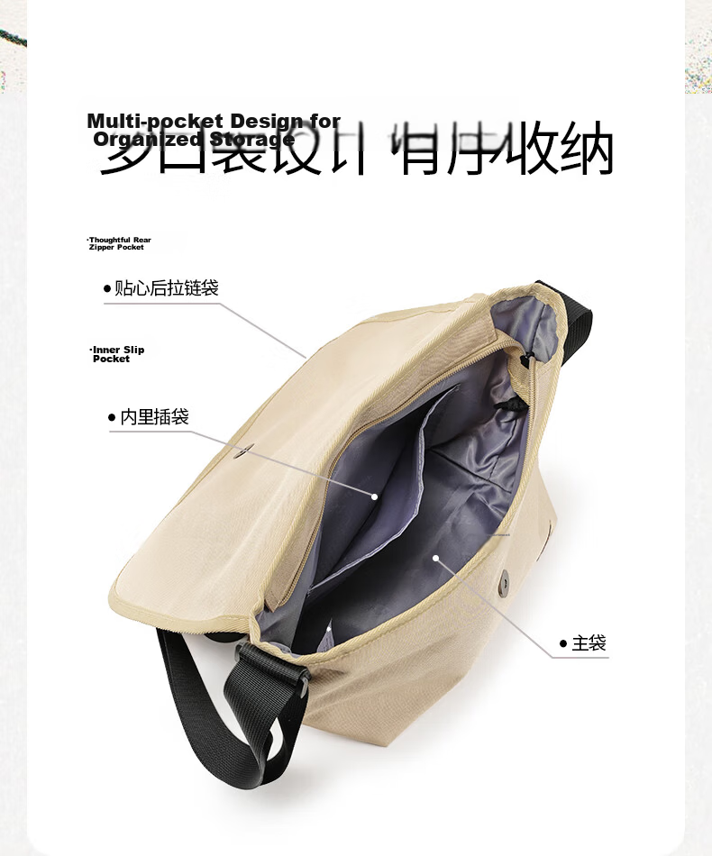 Dickies Crossbody Bag Unisex DK Commuter Messenger Bag Large Capacity Casual Shoulder Bag Multifunctional Student Canvas Bag 6