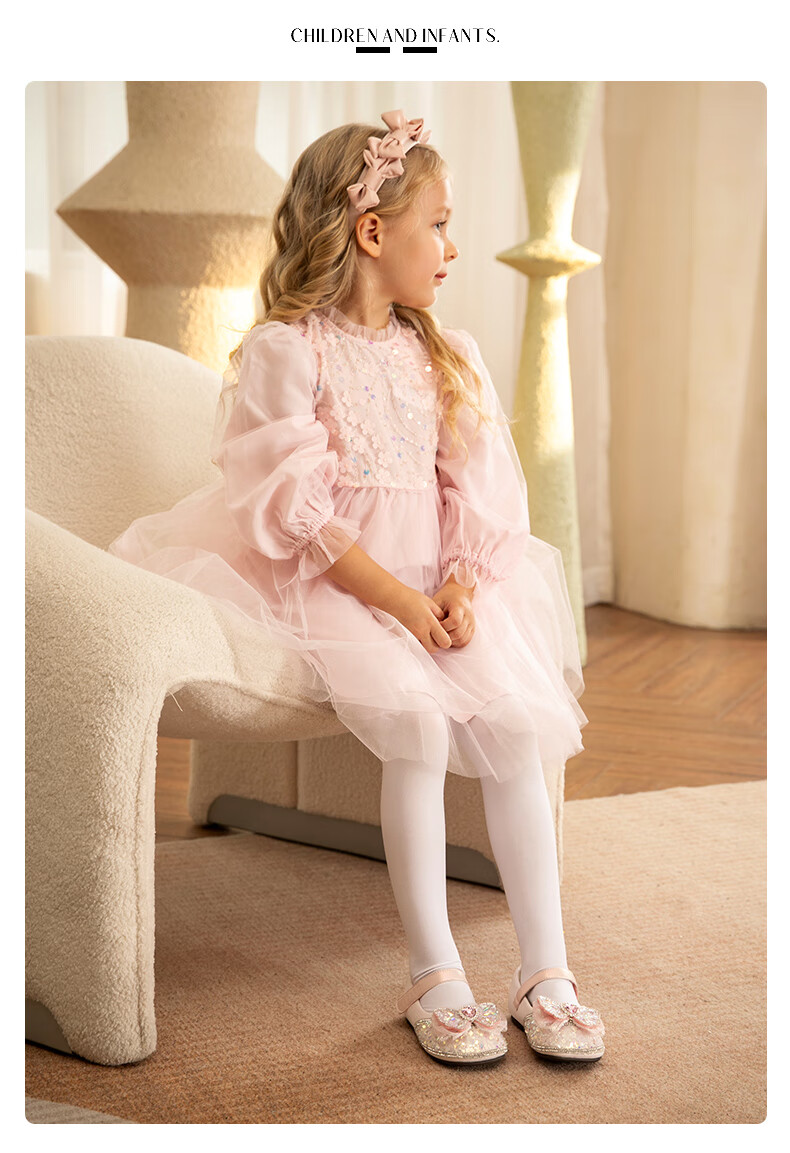 Belle Children's Shoes [Exclusive Style], Girls' Leather Shoes, Kids' Princess Shoes, Baby Crystal Shoes, Spring And Autumn Flats, Pink, Size 30 3