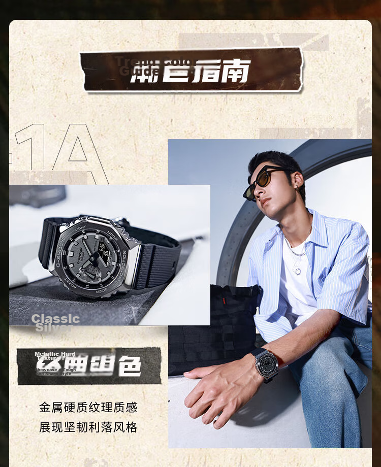 Casio Men's G-SHOCK Watch, Hachioji Shock-Resistant Sports Digital Watch, Japanese/Korean Style, Gift for Boyfriend, GM-2100B 5