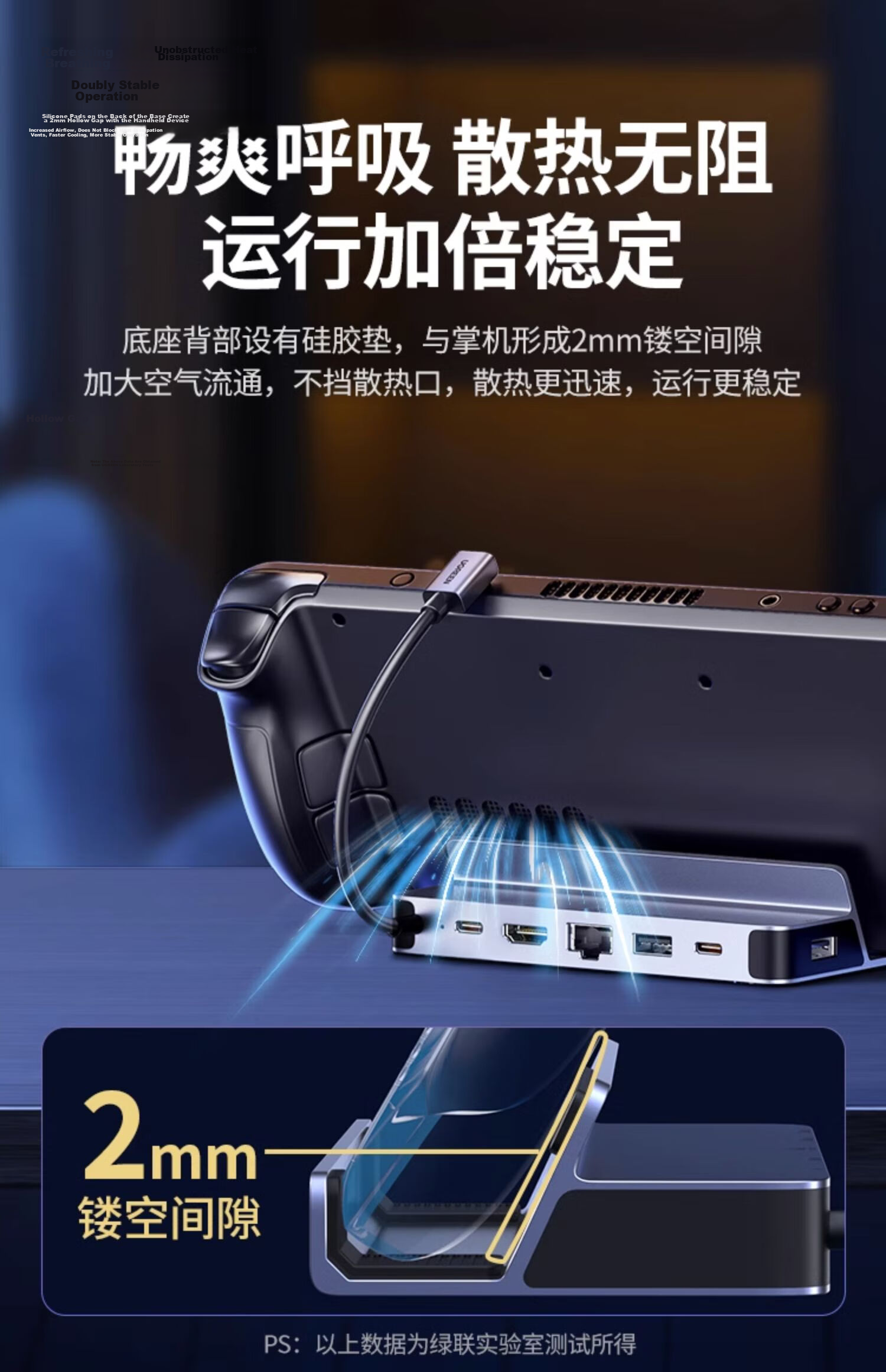 UGREEN Compatible with Steam Deck/OLED/ROG Expansion Dock, Xbox Series X|S Expansion Dock, Legion Go Phone/Tablet Expansion Dock, DP1.4 Screen Mirroring, 4K 120Hz 17