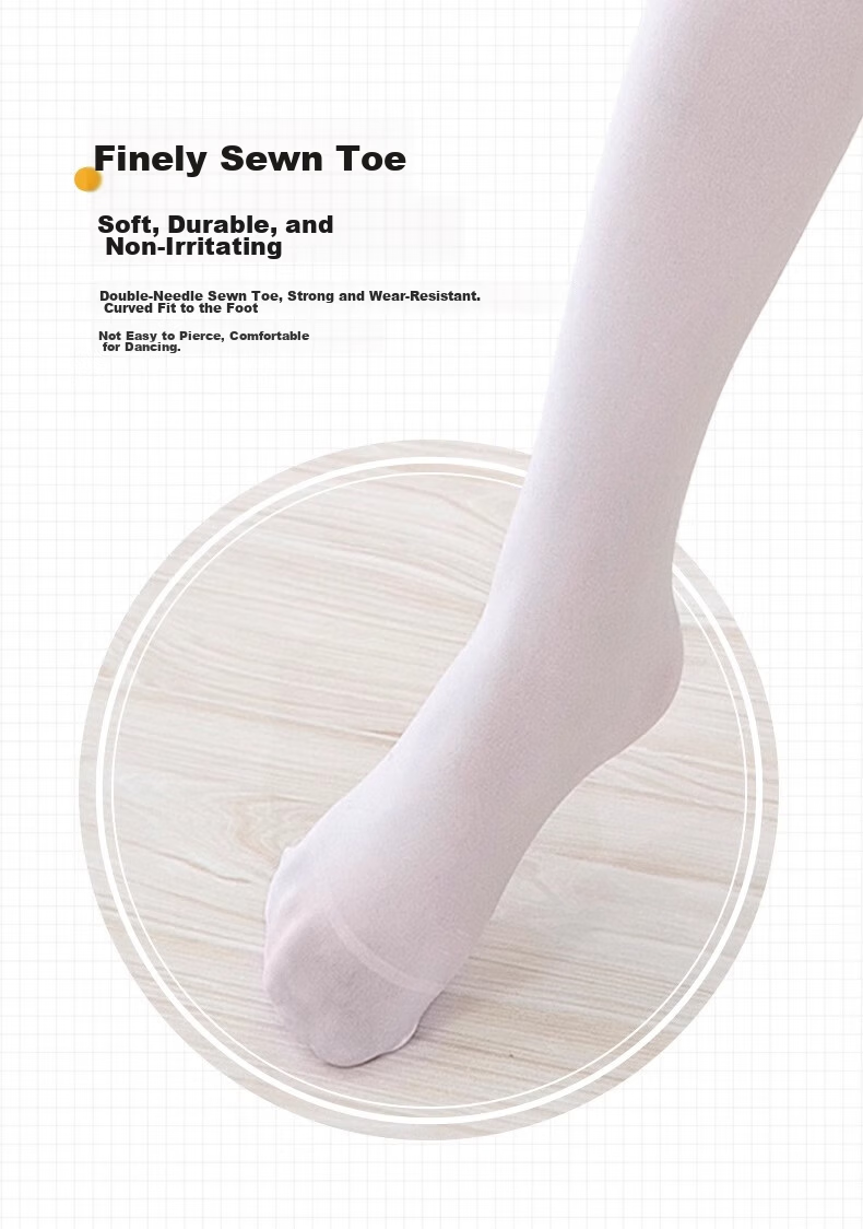 LangSha Children's Dance Tights, Girls' Practice White Anti-Sprain Pantyhose, Ultra-Thin Stockings for Dancing, Ballet Tights Suitable for Outdoor Wear 10