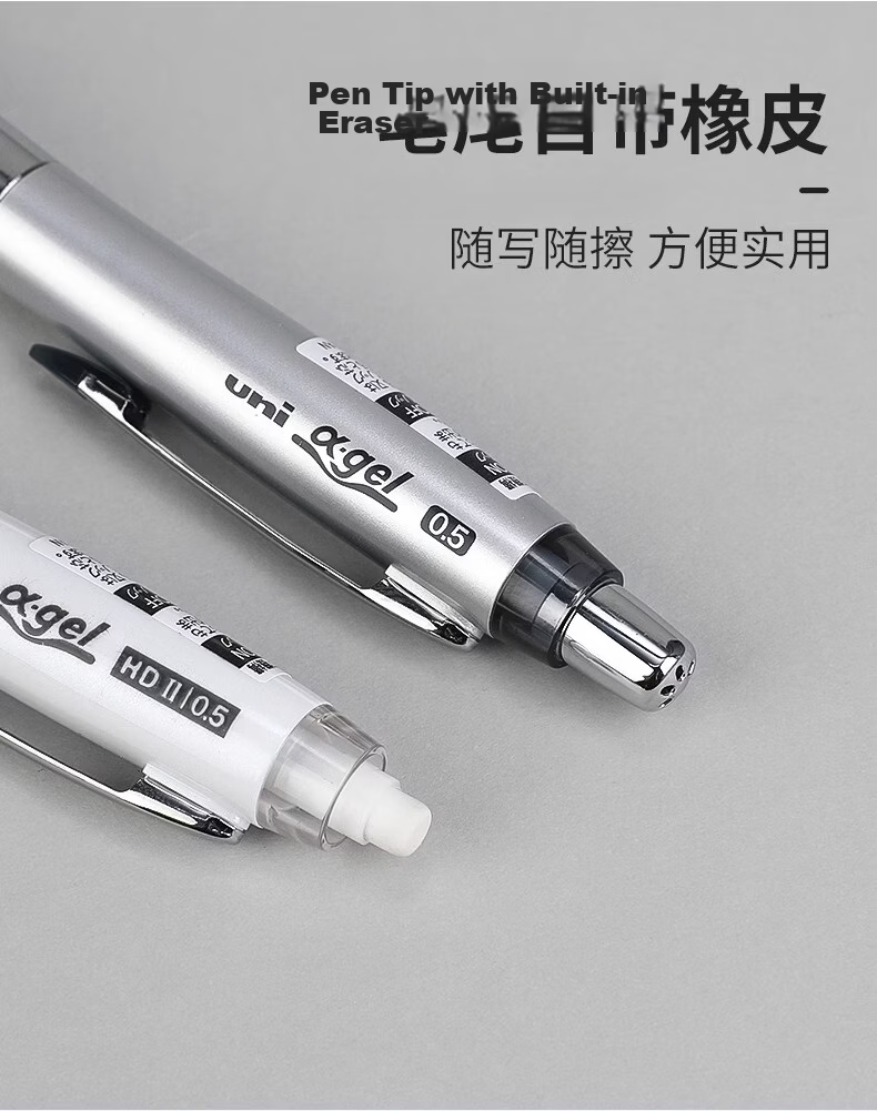 Uni Mitsubishi (Uni) Swing-Out Core Automatic Pencil, Soft Rubber Grip, Student Activity Pencil M5-618GG, 0.5mm, White Rubber Green Shaft 9