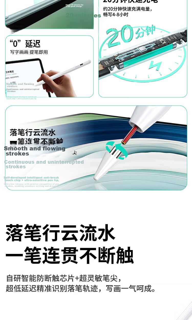 ESCASE Magnetic Stylus Pen Holder for Huawei MPencil 3rd Gen MatePad Mini 11.5S Pro 13.2 12.2 Air Capacitive Touch Pen TP09 3