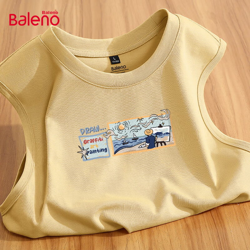 Baleno Cotton Men's Summer Vest Casual Fresh Sports Sleeveless Basic Simple Hong Kong Style Ins Versatile Trendy Men's Tank Top 21