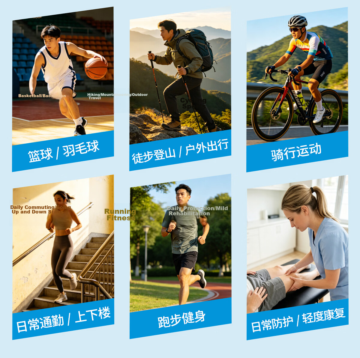 LP 758CN Extended Breathable Sports Knee Brace for Mountaineering, Volleyball, Basketball, Badminton, Patella and Meniscus Support, One Size, Single Piece 9