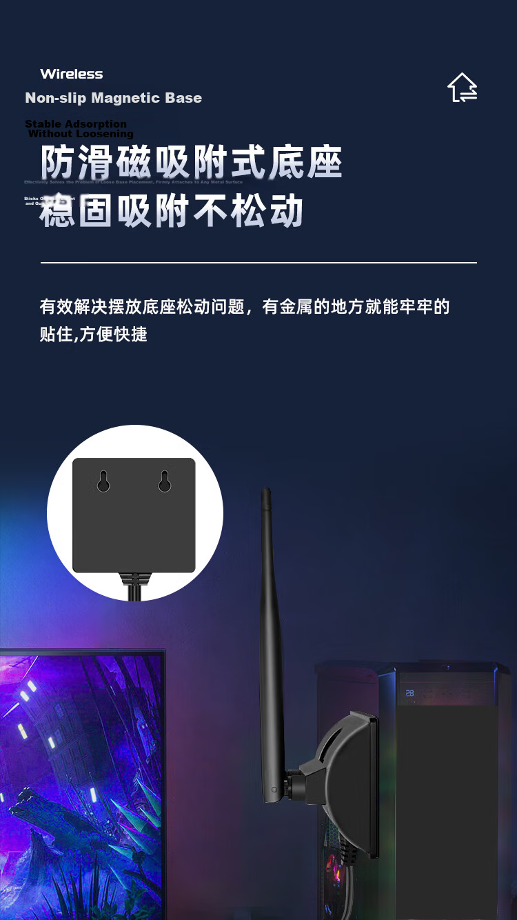EB-LINK 2.4G/5G External Antenna, 10DB Wireless Network Card Extension Antenna, WIFI Dual-Band Router High-Gain Antenna, SMA Internal Threaded Hole 7