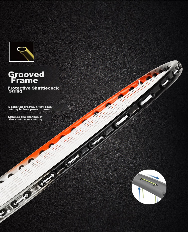 ENPEX Leshi Badminton Racket Double Set Couple Rackets S280 Random Color with 3 Shuttlecocks 7