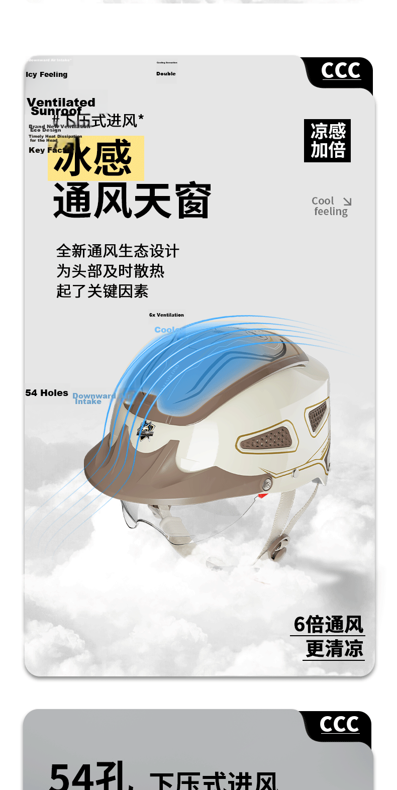 JUNHAOLONG Electric Motorcycle Helmet 3C Certified Class A Riding Safety Helmet Extended Visor Summer Unisex Helmet Glossy Black 3