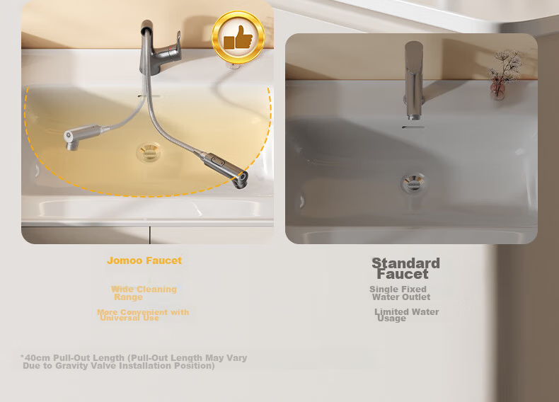 JOMOO Bathroom Basin Faucet Dual Control Hot and Cold Water Lift Pull-Out Gunmetal Gray 32399 Upgrade 25