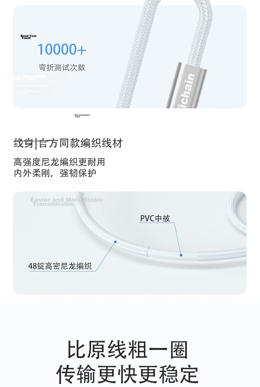 Hichain And Chang Apple 17/16 Charging Cable, Type-C Data Cable, PD65W Fast Charging Cable, Car Compatible, for IPhone16/15ProMax Phones, Tablets, IPad, Laptops, 1.8 Meters 10