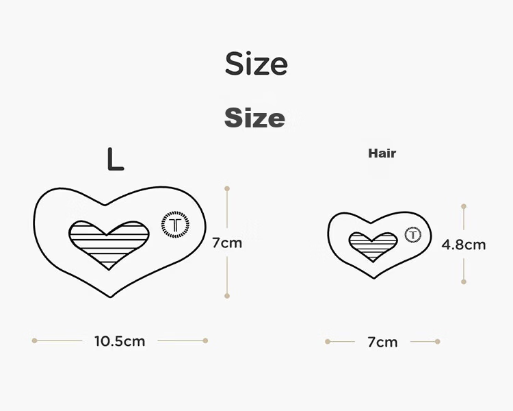 TELETIES Hair Clip Teacher's Day Gift Hair Claw Shark Banana Hair Clip Iridescent Purple Heart Clip S 6
