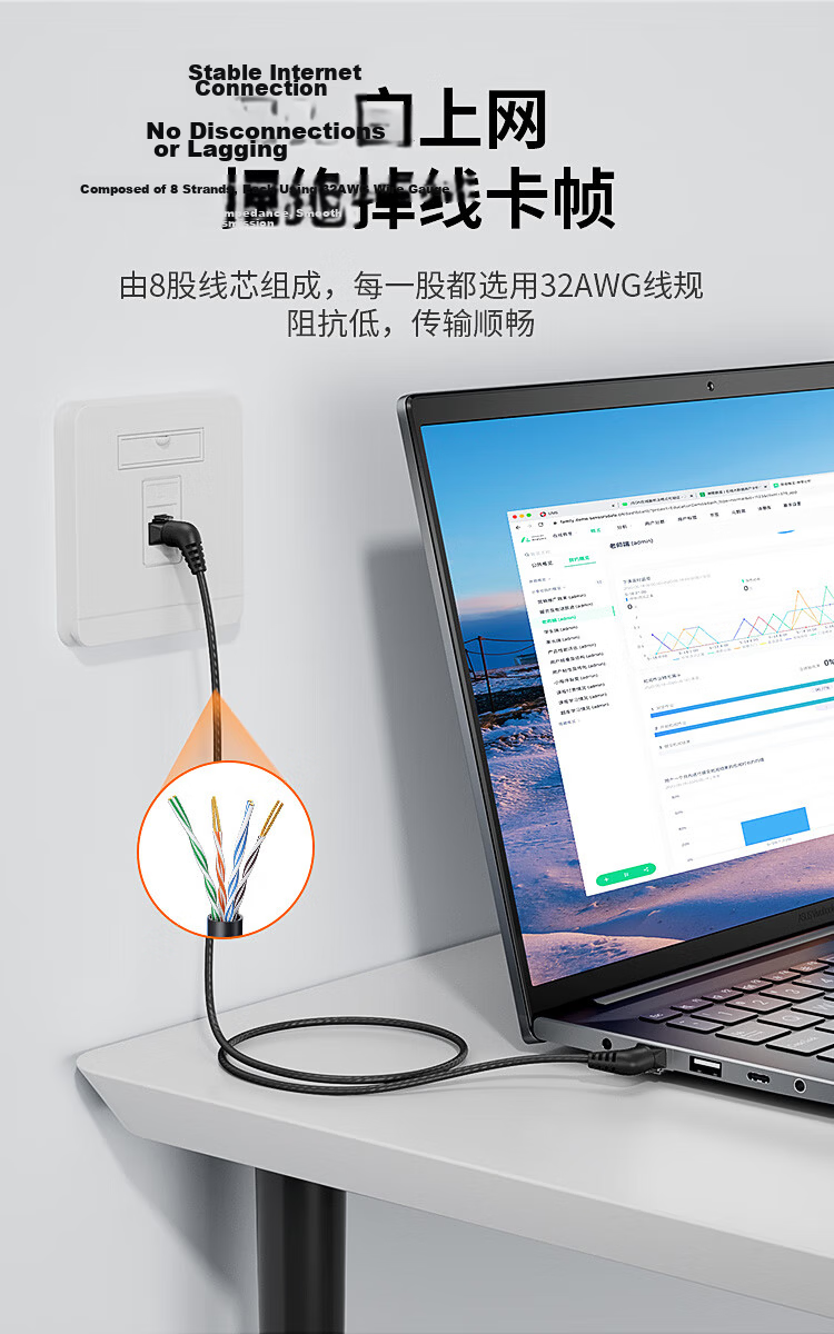 CABLE CREATION CL0371 Rotatable Right-Angle Cat6A Slim Ethernet Cable 10Gbps 0.5m Premium Network Patch Cord 6