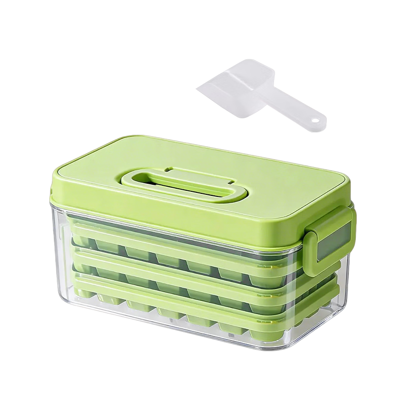 Baijie Food-Grade Ice Cube Mold Tray, 3-Layer 84-Cavity Ice Cube Maker Box