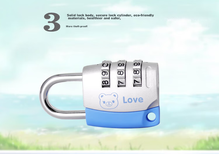 Aoben Password Lock Padlock Waterproof Dormitory Gym Locker Lock 35mm Black Student 7610C 6