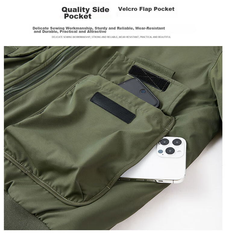 JEEP SPIRIT Men's Spring American-Style Baseball Collar Jacket, Army Green, Size L 7