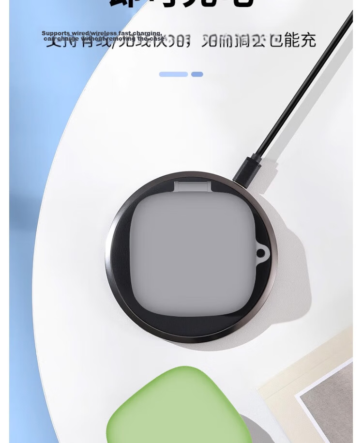 Aolang Huawei FreeArc Earphone Case Silicone Full Coverage Anti-Drop Scratch-Resistant Charging Case Protective Soft Shell Wild Green + Silicone Lanyard 12