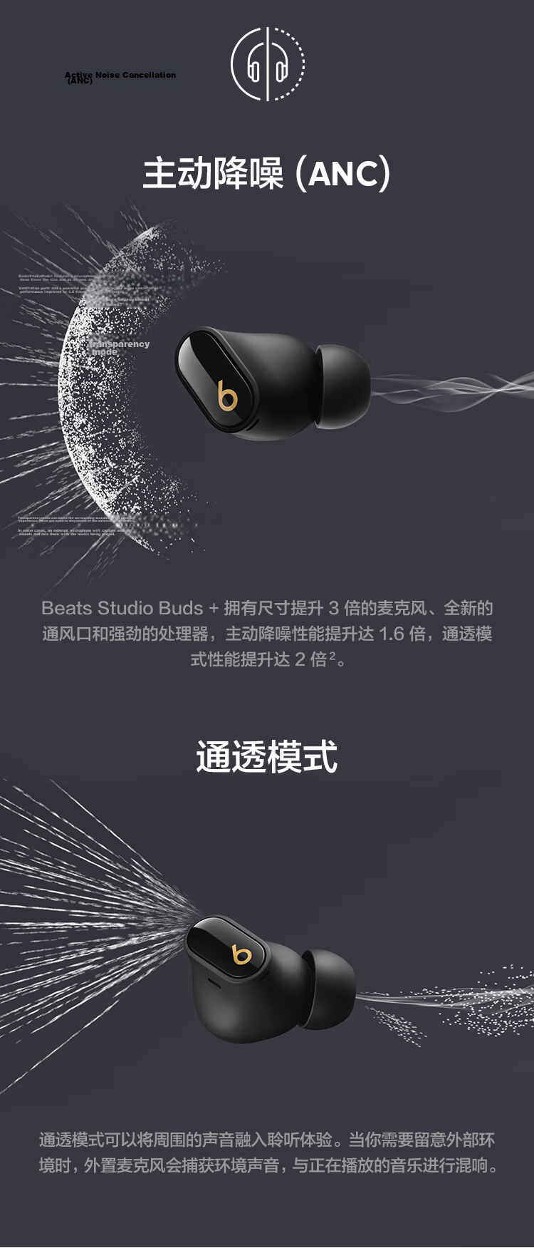 Beats Studio Buds + (Second Generation), True Wireless Noise-Cancelling Bluetooth Earphones [Qixi Gift], Compatible with Apple And Android Devices, Ivory White 3