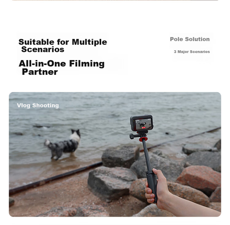 Ulanzi MT92 Tripod Extension Mount for GoPro DJI Action 6/5/4 Handle Insta360 Handheld Pole Feiyu Ace Pro2 Selfie Stick 12
