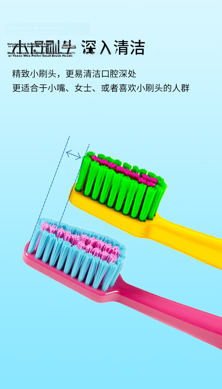 Tepe Swedish Imported Fun Slim Medium Bristle Toothbrush Adult Small Head Tapered Brush Tooth Stain Removal Unisex - Cute Rose Red 11