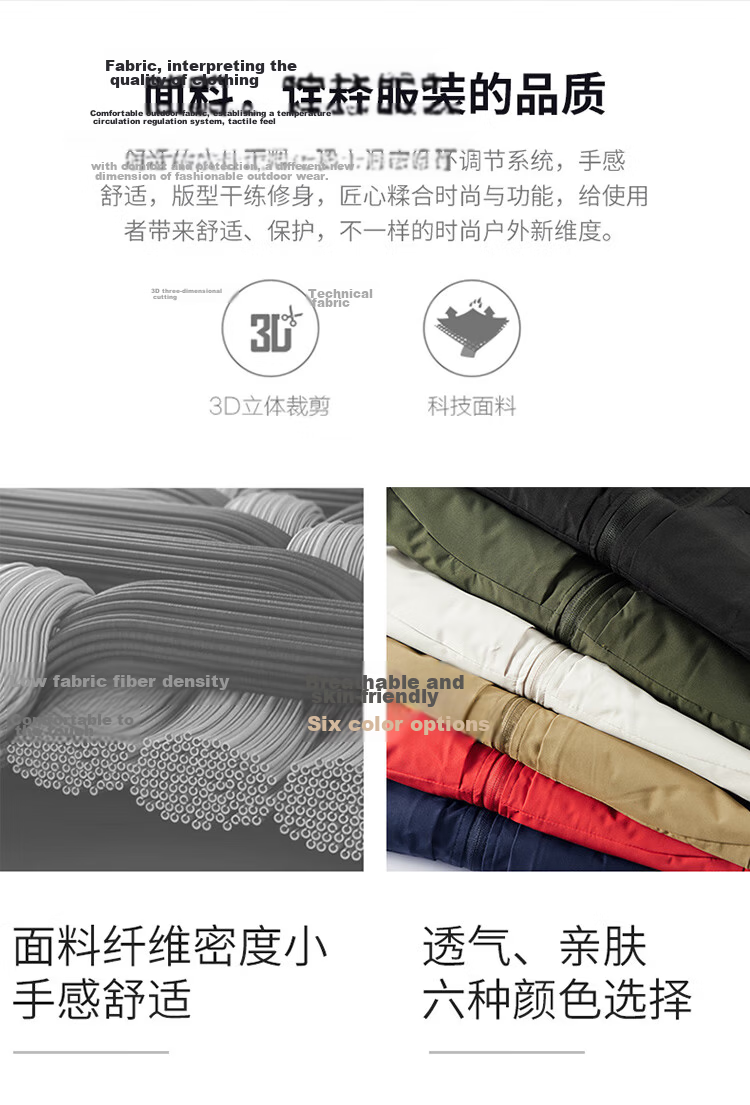 JEEP SPIRIT Men's Outdoor Casual Quick-Dry Vest Blue 3XL Autumn Breathable Simple Stand Collar Photography Jacket 6