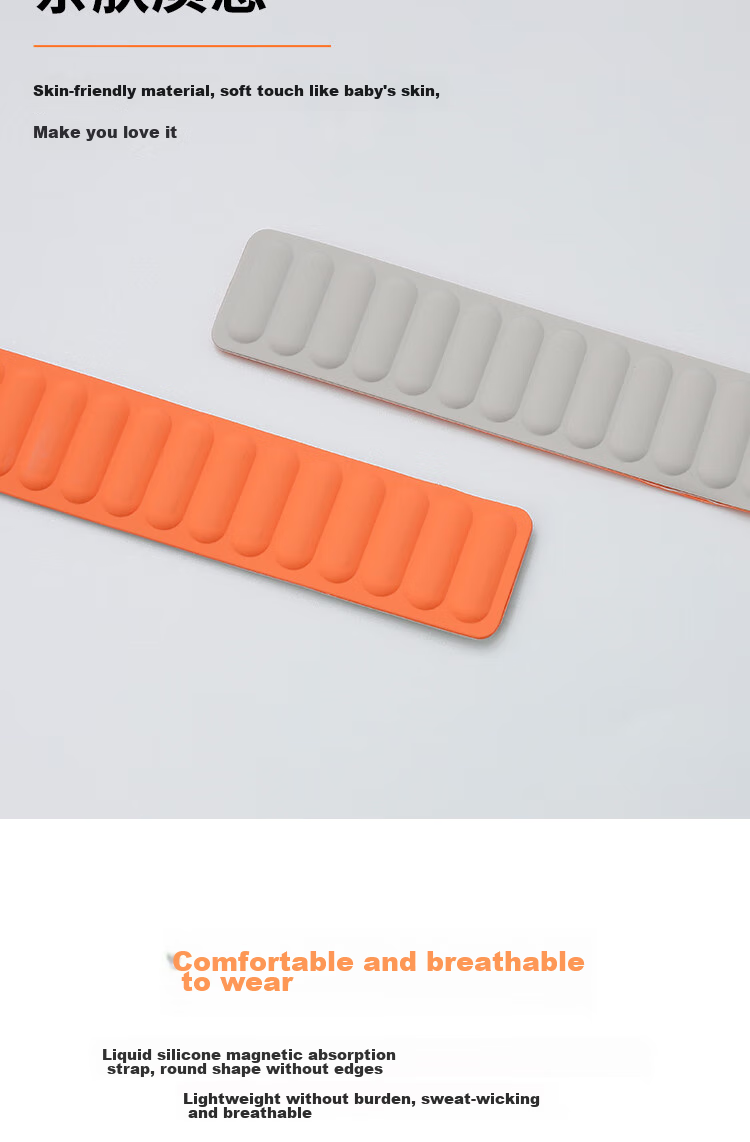 ESCASE Xiaomi Watch Strap Magnetic Silicone, Compatible with WatchS4/S3/S2/S1/S1Pro/Color2, Comfortable Strap for Men And Women, Universal Wristband, Suitable for 46mm Dial, Starlight Color 4