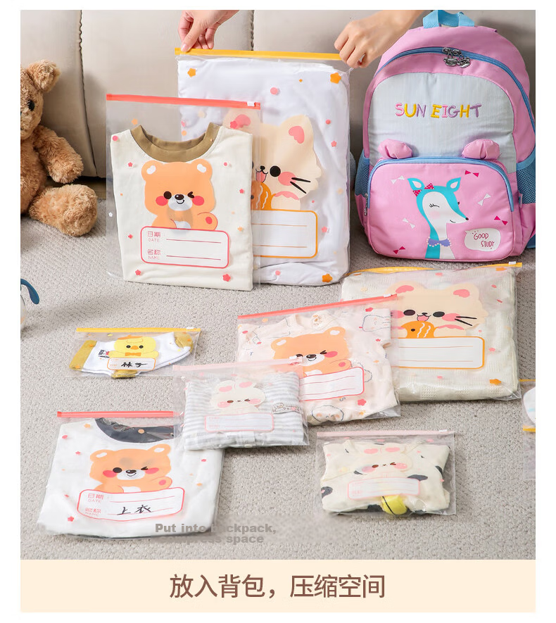 Jinghuisichuang Travel Storage Bag, Luggage Organizer, Thickened Waterproof Frosted Transparent Compartmentalized Packing Cubes 12