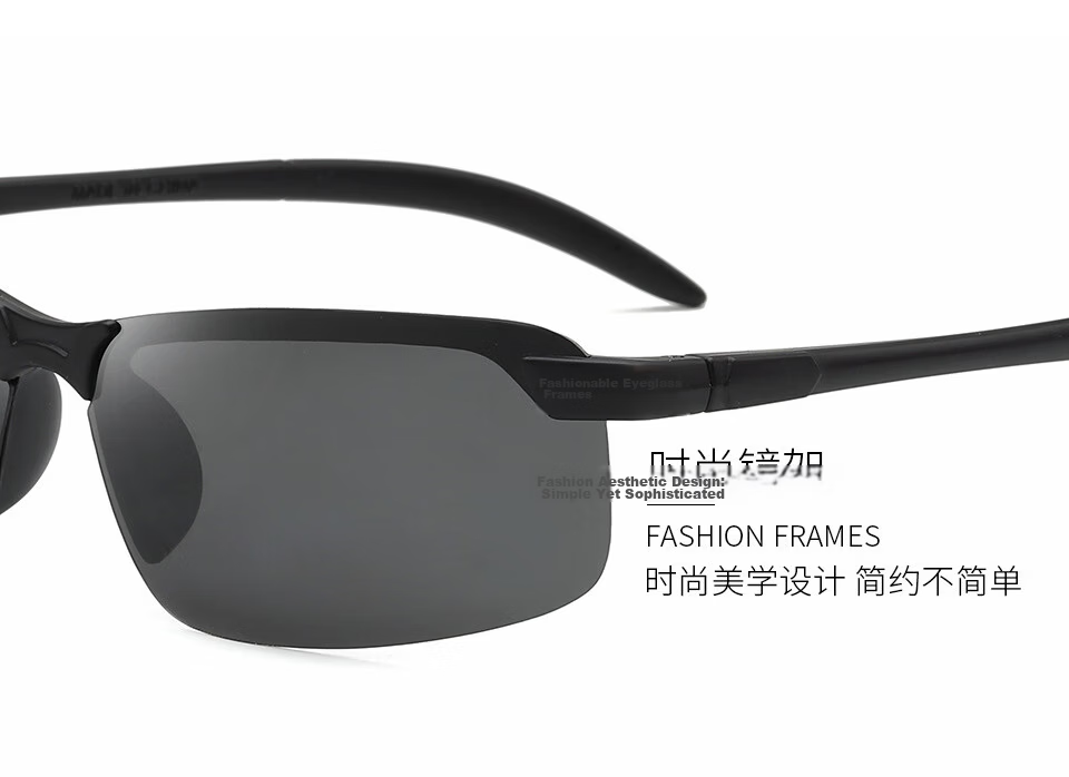 Baixiaoshe Photochromic Sunglasses [Black Frame Gray] Polarized Driving Sunglasses for Outdoor Cycling and Fishing 8