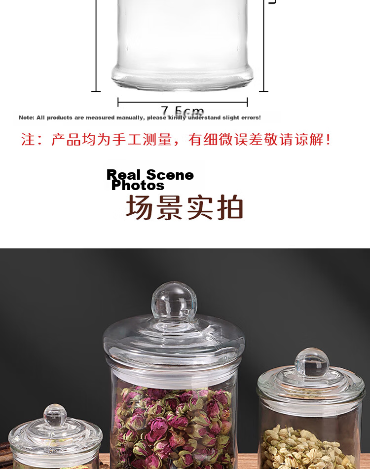 Baijie Glass Airtight Jars for Infusing Liquor, Thick Tangerine Peel Storage Jars, Grain Storage Jars, Coffee And Tea Canisters, Set of Two, 750ml Each 11