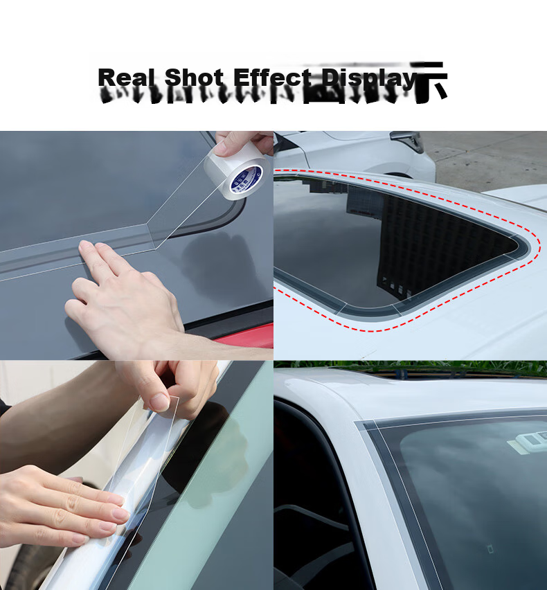 Mileqi Car Panoramic Sunroof Sealant Tape Waterproof Leak Repair 4cm Wide x 3m Long + 6 Arc-Shaped Seal Strips [1 Roll] 9