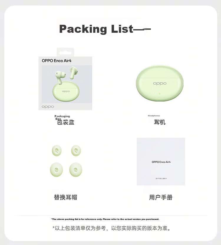 OPPO Enco Air4 True Wireless Bluetooth Earphones In-Ear Music Running Gaming Headphones Compatible with Apple Huawei Xiaomi Frost White 12