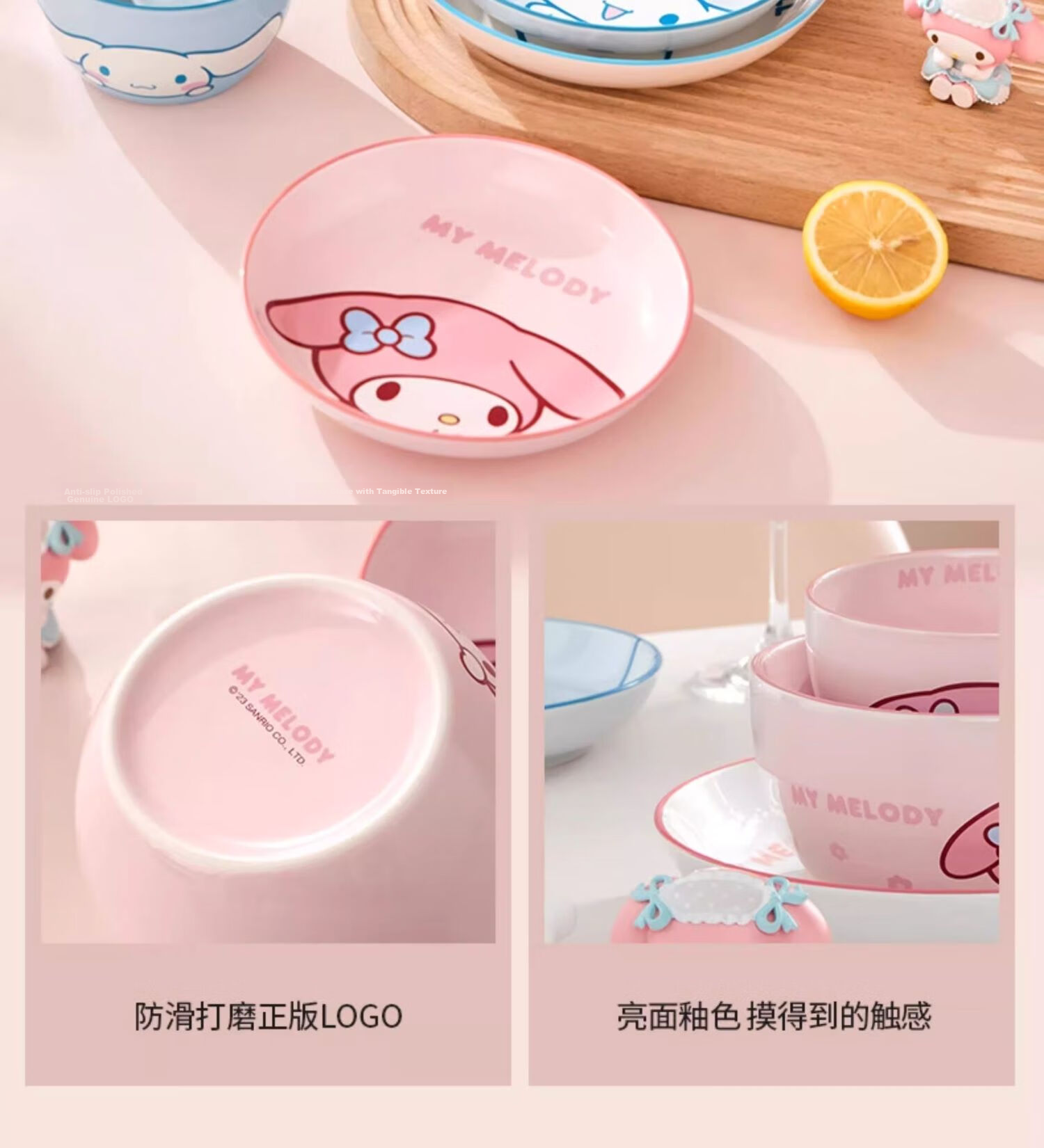 MANCHAOJIA Sanrio My Melody Ceramic Bowl and Plate Set Cute High-Quality Tableware Home Dinnerware Birthday Gift for Best Friends 19