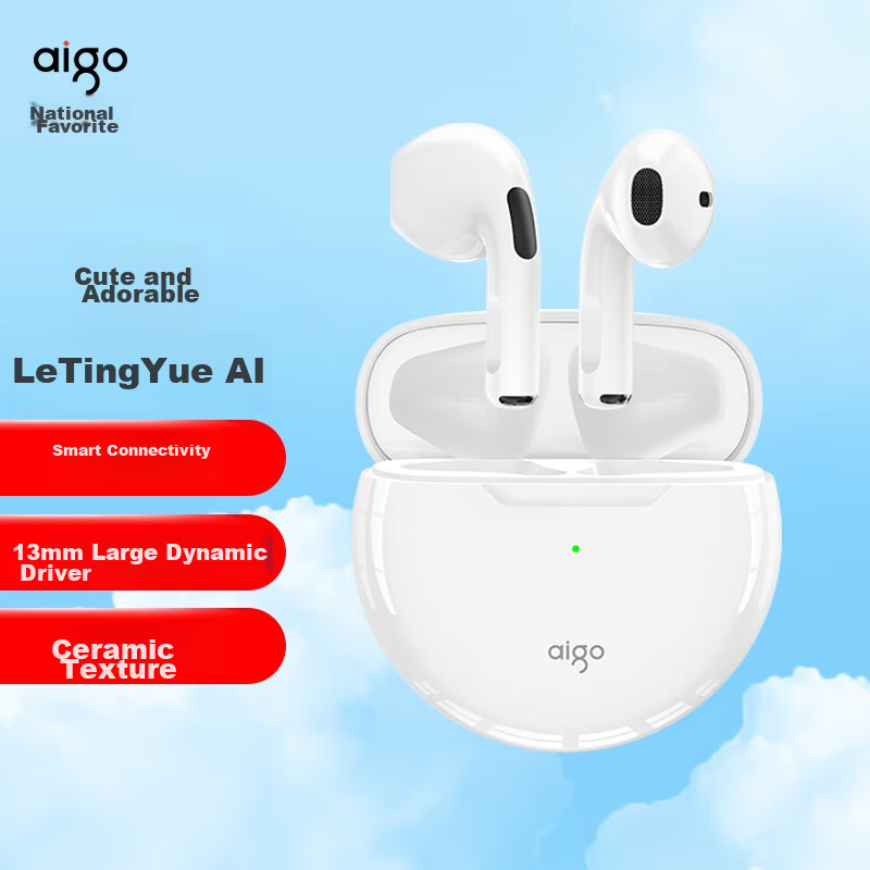 Aigo Patriot True Wireless Bluetooth Earbuds Semi-In-Ear Gaming Sports Running Headphones Compatible with Apple Xiaomi Android