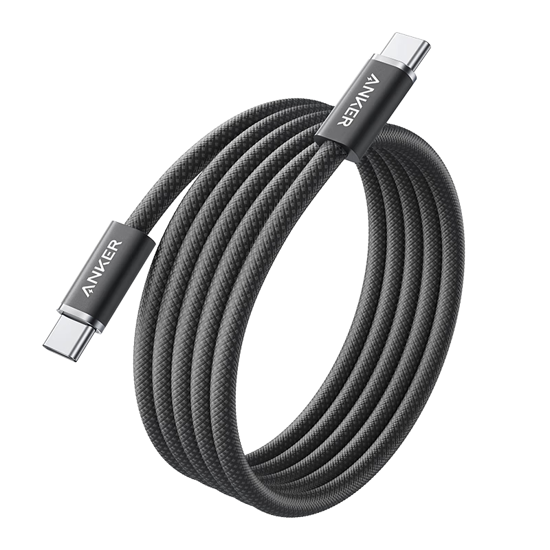 ANKER Anker Nano Anti-Dirt Braided 140W Apple Data Cable Dual-Head Type-C Charging Cable for iPhone 17 Pro Max/16/15, Huawei, Computer, 1m White