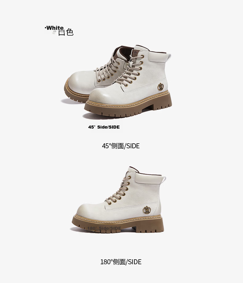 CAMEL [Shanyue] Women's Work Boots, Trendy Thick-Soled Martin Boots, L25W076018A, Khaki (Suede), Size 36 63