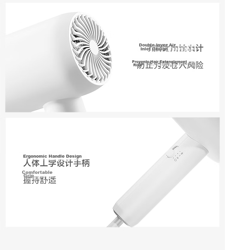 FLYCO Hair Dryer, High-Power Blow Dryer for Home Use, Gentle on Hair, Portable, Hair-Protecting, Suitable for Women's Dormitory, Gift for Girls, Jade Green PH1628 17