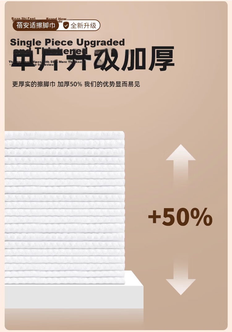 Beianshi Disposable Thickened Household Foot Wipes Lazy 240 Sheets (80 Sheets/Pack) Pearl Cotton Foot Wiping Paper 3