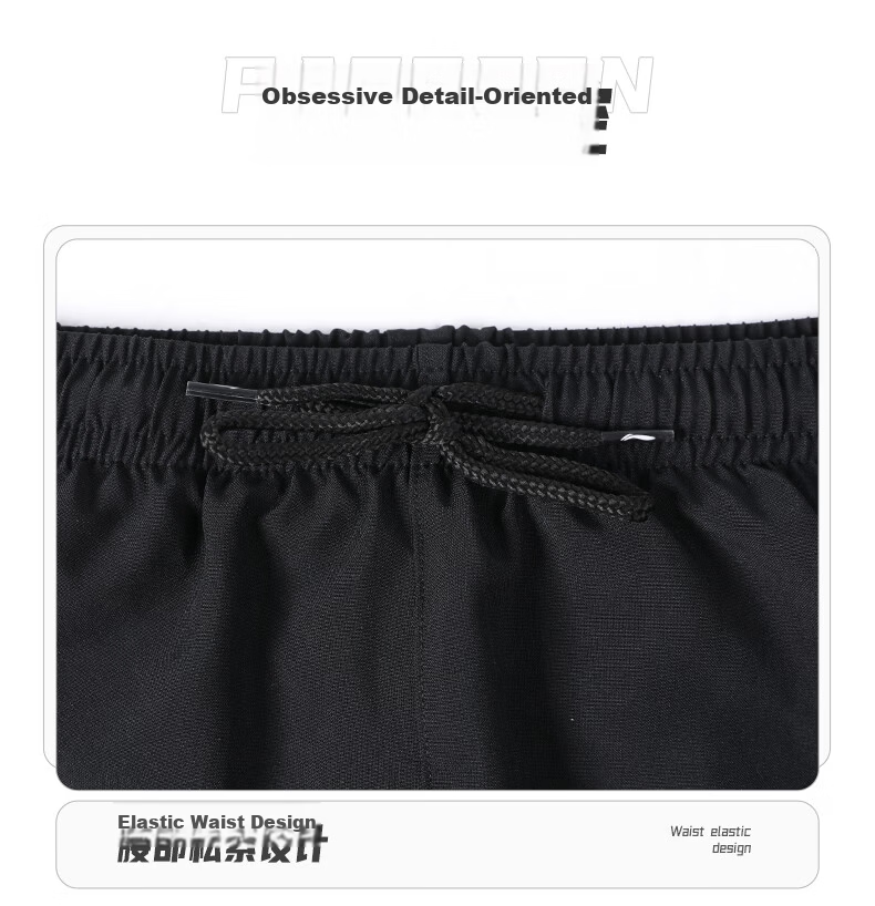 LI-NING Men's Loose Fit Boxer Swim Trunks Double Layer Beach Swimming Shorts Black 2XL 12