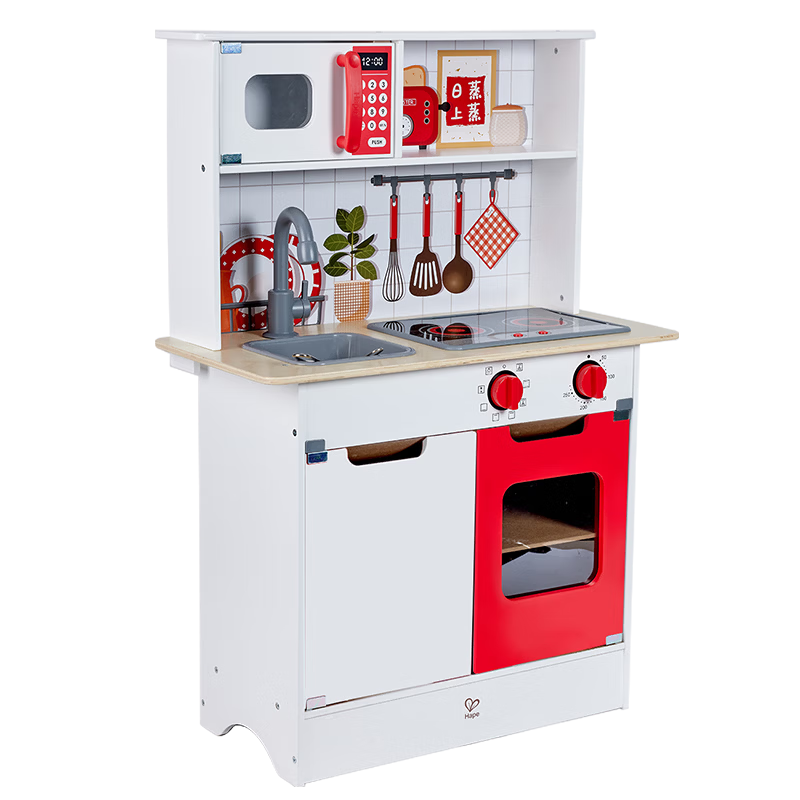 Hape (Germany) Children's Pretend Play Kitchen Toy Wooden Happy Time Food Kitchen Girl Gift E8791