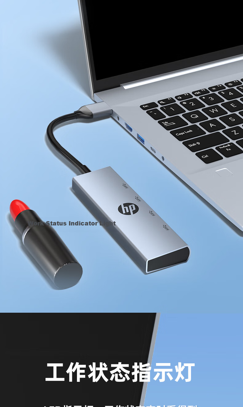 HP USB 3.0 Docking Station Hub Multi-Function Expansion Dock Laptop One-to-Four Converter Adapter Extension Cable 9